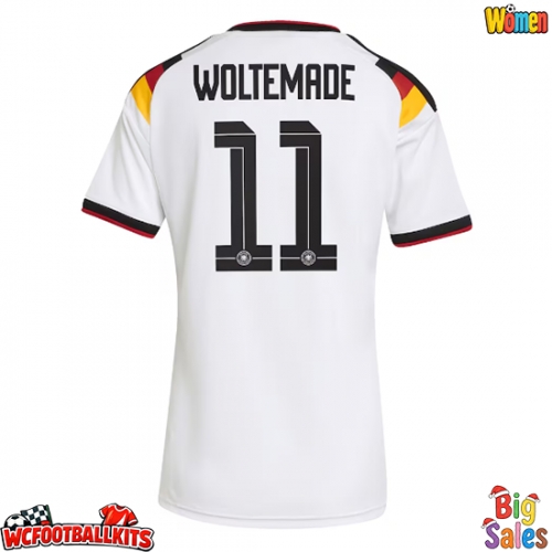 Germany Nick Woltemade #11 Replica Home Stadium Shirt for Women World Cup 2026 Short Sleeve